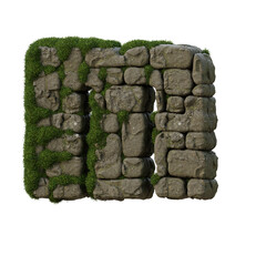 3D Stone Letters isolated