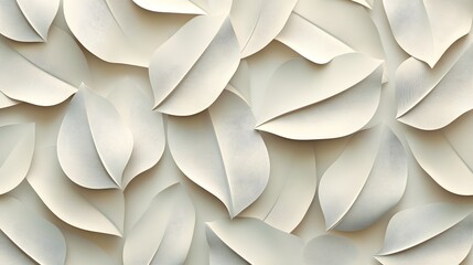 Seamless abstract decorative 3D leaves pattern background with minimalist natural organic shapes and curves long title Seamless abstract decorative