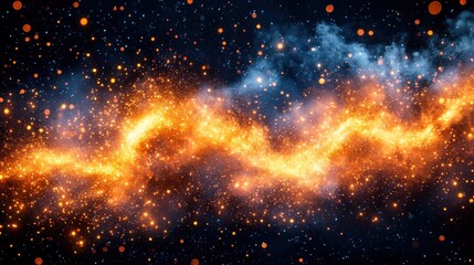 Fototapeta premium Stunning Cosmic Background with Bright Orange and Blue Colors