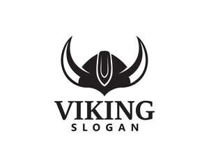creative viking hat horns logo design