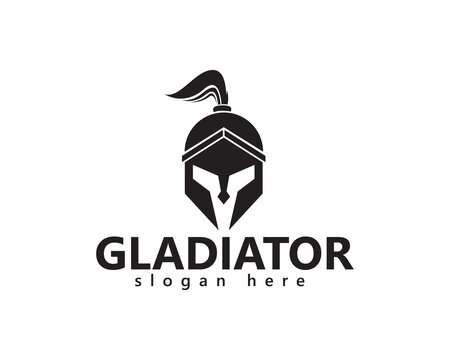 creative gladiator mask logo design template