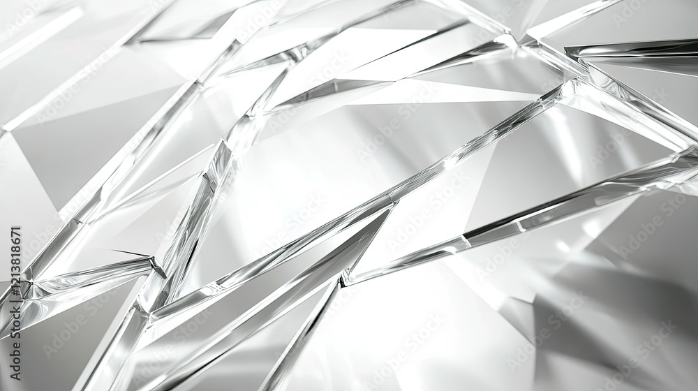 Poster abstract crystal pattern with sharp angles and reflections
