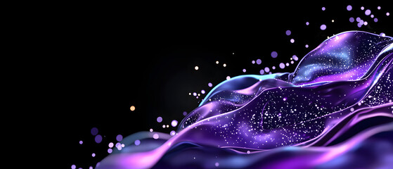 Dynamic abstract waves of color digital art fluid motion dark background vibrant colors conceptual visuals