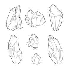 Vector set of Jewel gemstones. Jewelry crystal gems, Crystal jewels illustration icons set collection