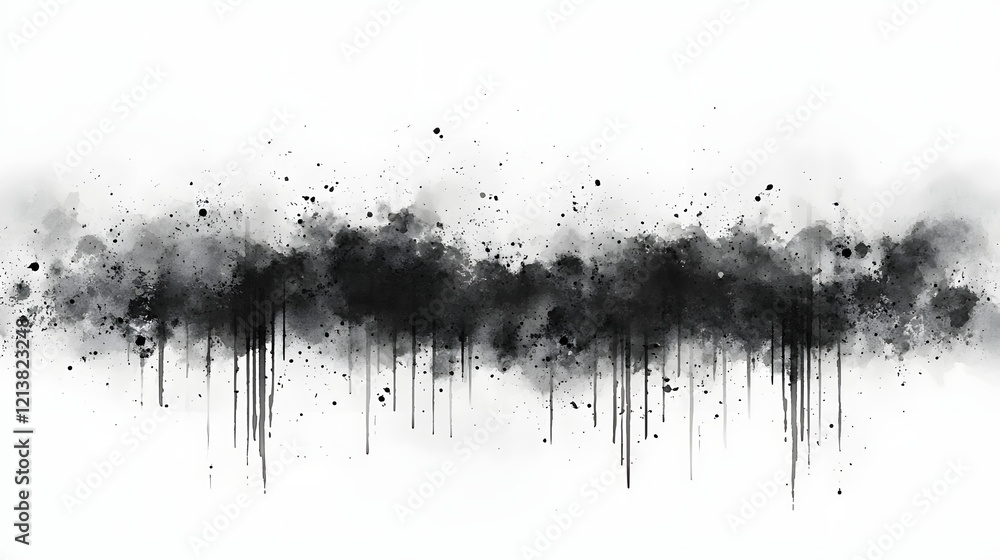 Poster black and white abstract paint splash creating dynamic artistic texture on canvas background