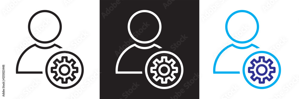 Poster business setting icon set. icons related to setting. setting business icons collection. isolated on 