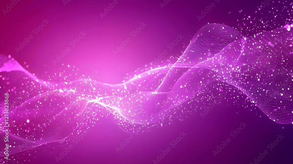 Poster abstract background with glowing lines and dots in vibrant colors creating a modern digital design c