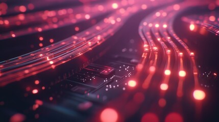 Connection of optical fiber cable technology background, Fiber Optic cables connected to an optic ports in data center, close up of network cables connected to an internet hub,