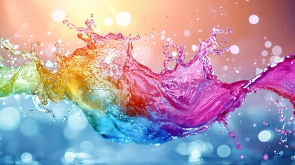 Vibrant Rainbow Water Splash: A Symphony of Colors