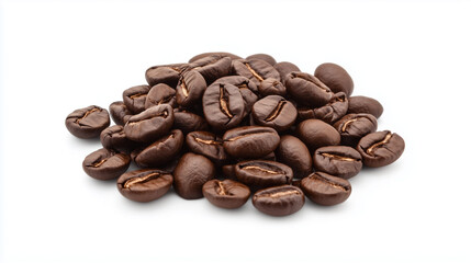 Roasted Coffee Beans: A rich pile of dark roasted coffee beans, their alluring aroma almost palpable, ready to brew a perfect cup.