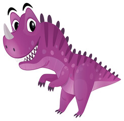 cartoon scene with happy prehistoric animal stego stegosaurus smiling and walking isolated on white background illustration for children