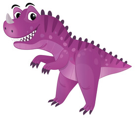 cartoon scene with happy prehistoric animal stego stegosaurus smiling and walking isolated on white background illustration for children