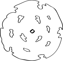 minimalist hand drawn cartoon top view of tree illustration.