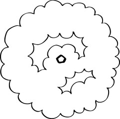 minimalist hand drawn cartoon top view of tree illustration.