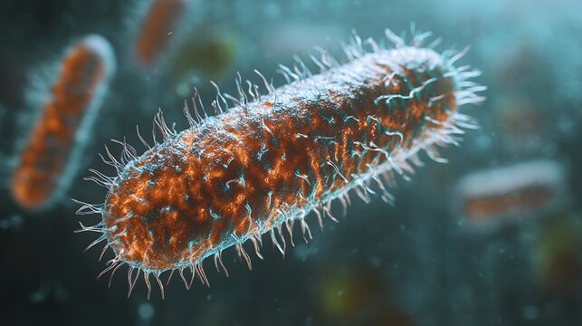 Microscopic Bacteria Cell 3D Render High Resolution Image