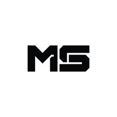 Fototapeta premium MS monogram logo design letter text name symbol monochrome logotype alphabet character simple logo