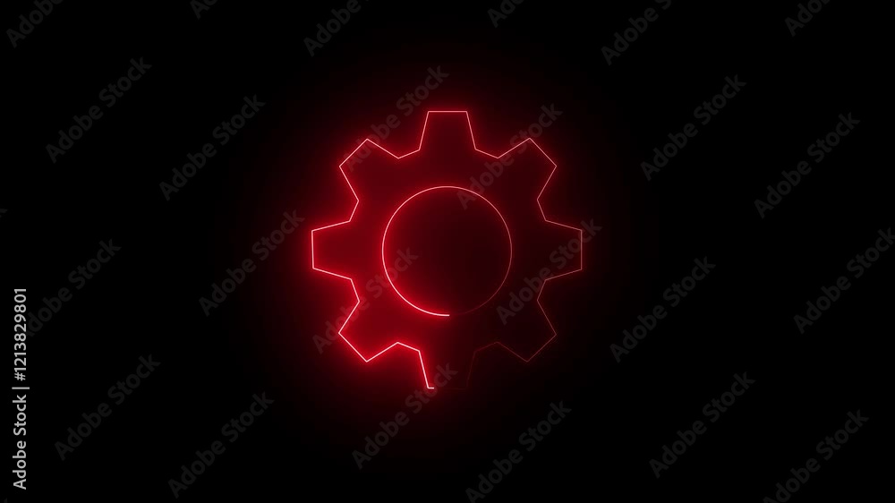 Poster settings icon animation isolated on black background. technology setting icon,settings icon animatio