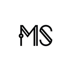 MS monogram logo design letter text name symbol monochrome logotype alphabet character simple logo