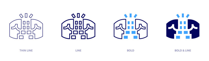 Empowerment icon in 4 different styles. Thin Line, Line, Bold, and Bold Line. Duotone style. Editable stroke