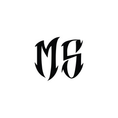 Obraz premium MS monogram logo design letter text name symbol monochrome logotype alphabet character simple logo