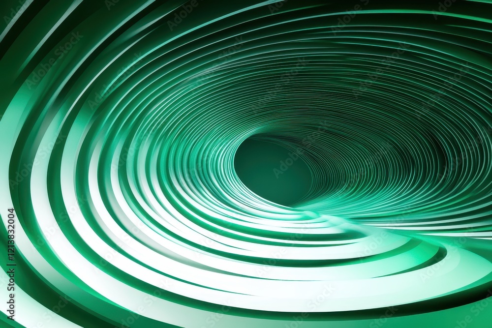 Poster dynamic green vortex showcases swirling patterns and mesmerizing depth in a captivating abstract des
