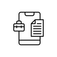 Office document outline icons, minimalist vector illustration ,simple transparent graphic element .Isolated on white background