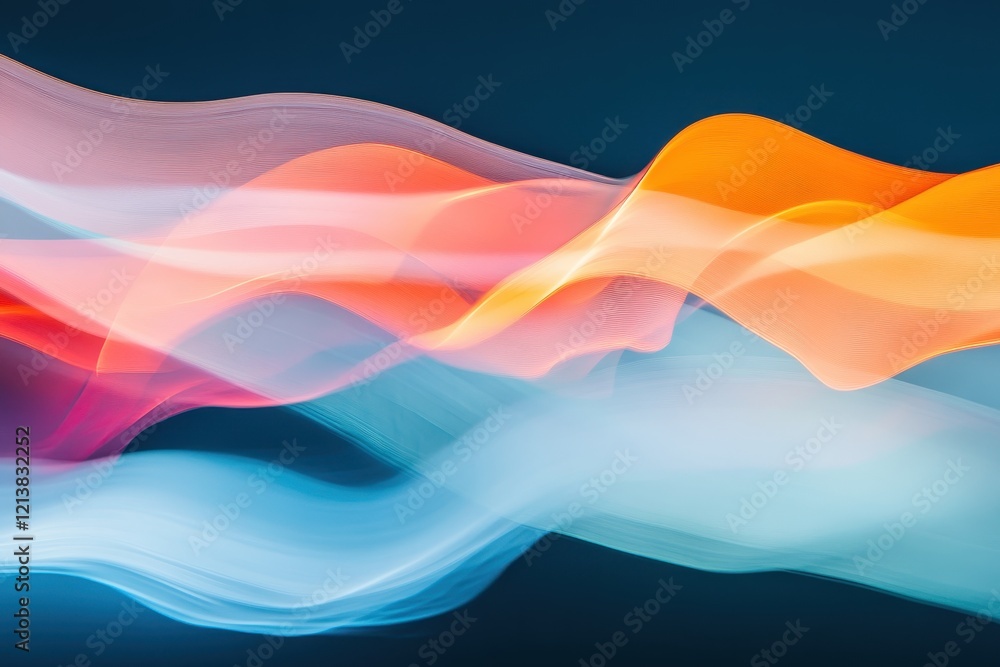 Aufkleber flowing colors dance through the air in an abstract display of light and movement. generative ai