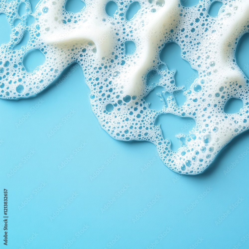 Aufkleber white foam bubbles on a light blue background creating a clean and fresh visual texture