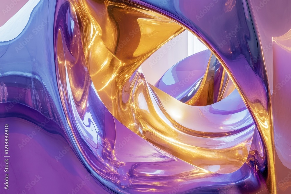 Poster vibrant swirls and reflections create an abstract dance of color and light in a mesmerizing installa
