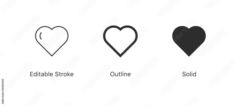 Poster heart icon symbol . like love icon buttons. add to favorites icon . social media notification icons 