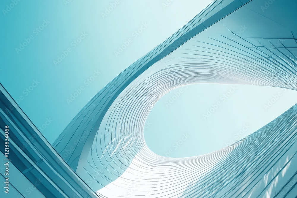 Poster modern architectural design blends fluid lines and vibrant colors in a captivating abstract structur