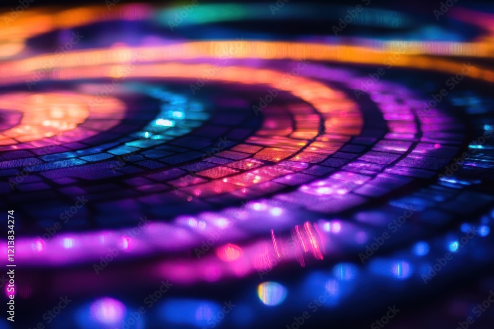 Poster vibrant swirling patterns of color dance across a mesmerizing surface in an artistic display of ligh