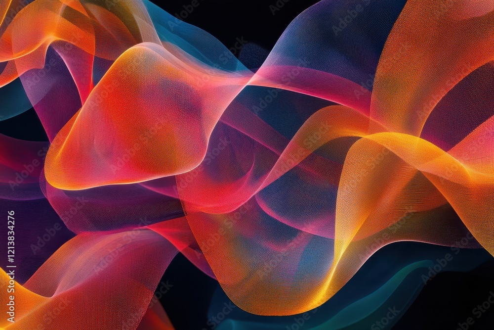 Aufkleber vibrant waves of color dance gracefully in an abstract blend, creating a mesmerizing visual symphony