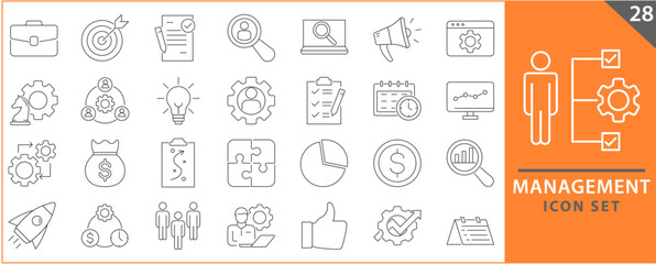 Business and management icons set. Management icon collection. Vector illustrator
