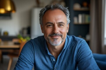 Obraz premium Portrait of a Smiling Middle-Aged Man