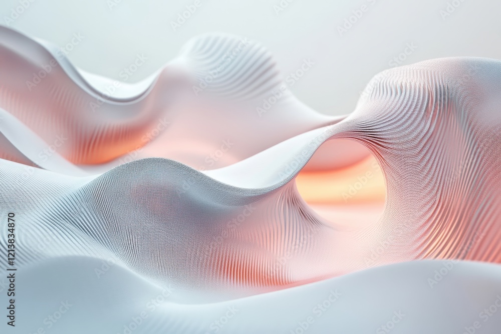Poster waves of soft textures undulate in gentle hues, creating a dreamlike landscape that captivates the i