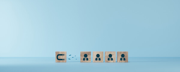 Inbound marketing strategy concept. customer retention, digital marketing and creating attraction for customer groups in business. Loyalty.