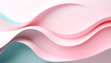 Abstract Pastel Waves A Serene Flow of Pink, Peach, and Blue Hues with Smooth Fluid Textures on a Minimalist Background 