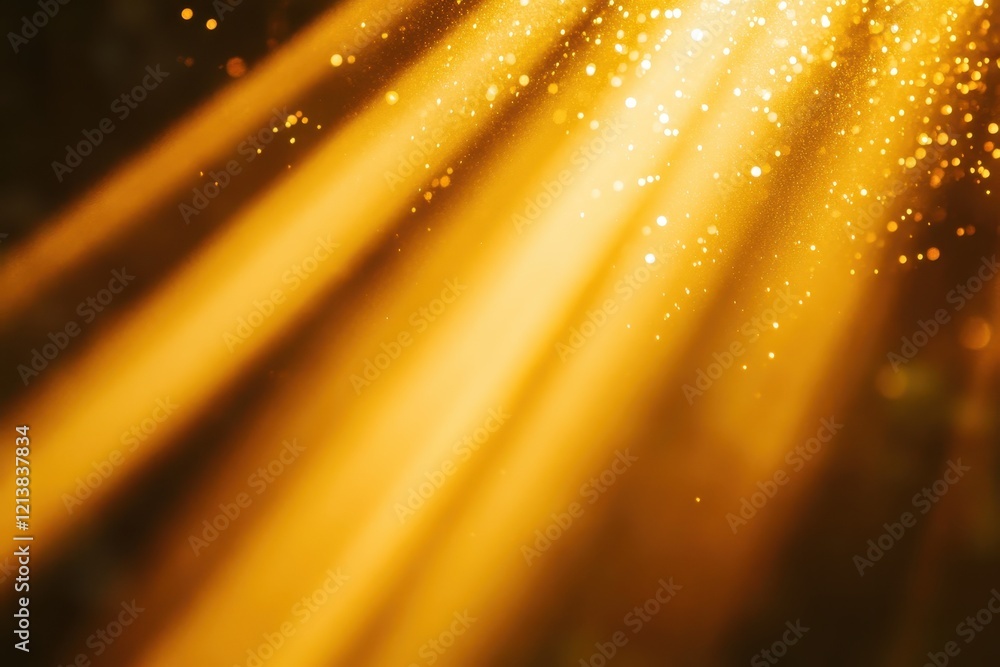 Aufkleber golden rays of sunlight dance through the trees creating a magical atmosphere during a peaceful afte