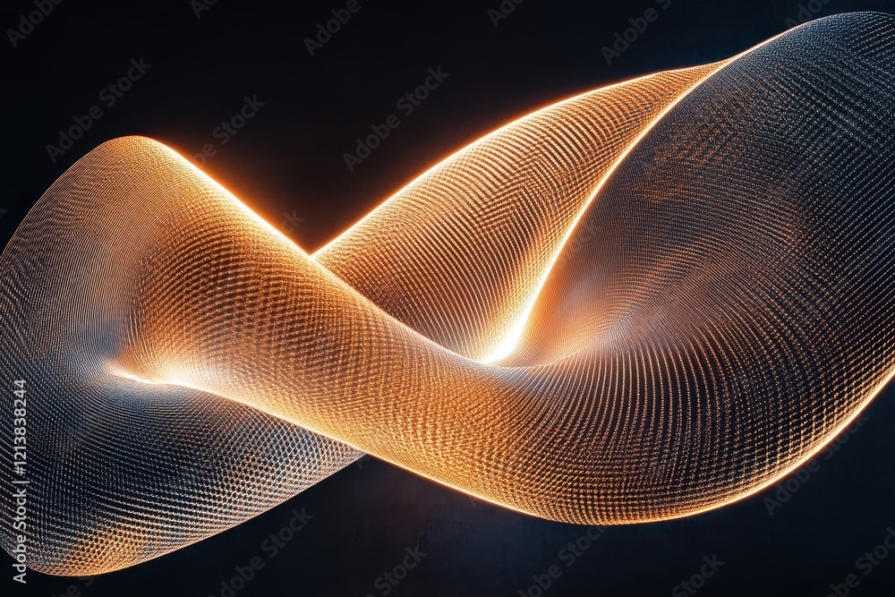 Poster elegant twists of light and energy create a mesmerizing visual dance in a dark background. generativ