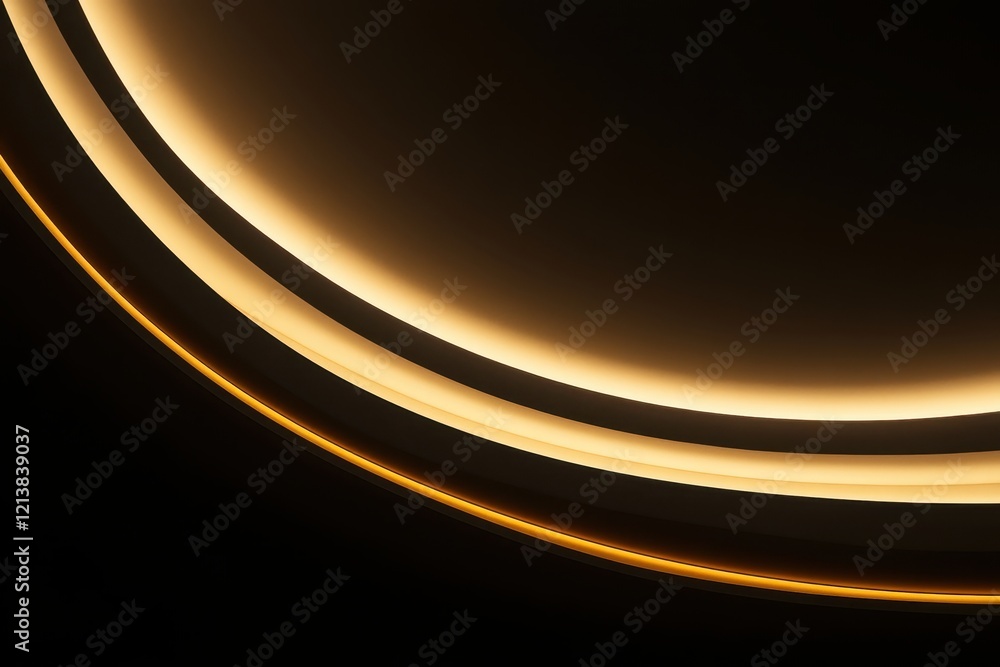 Aufkleber curved lines of warm light dance against a dark background, creating an abstract glow that invites c