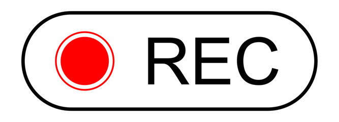 Recording Button Web UI button Isolated on White and Transparent Background Vector Illustration