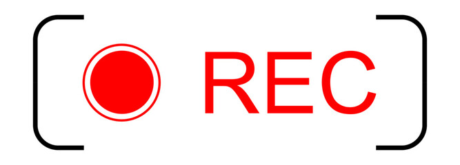 Recording Button Web UI button Isolated on White and Transparent Background Vector Illustration