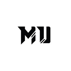 MU monogram logo design letter text name symbol monochrome logotype alphabet character simple logo