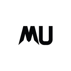 MU monogram logo design letter text name symbol monochrome logotype alphabet character simple logo
