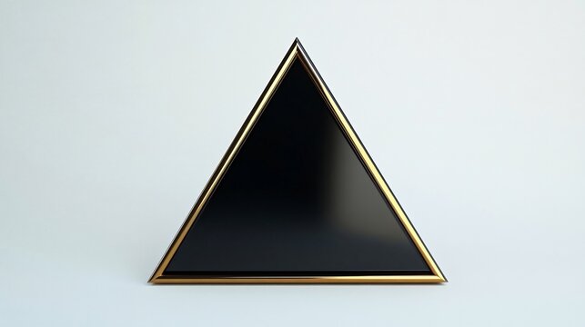 Black triangle gold frame minimal background design. Generative ai