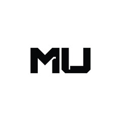 MU monogram logo design letter text name symbol monochrome logotype alphabet character simple logo
