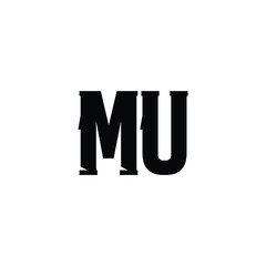MU monogram logo design letter text name symbol monochrome logotype alphabet character simple logo