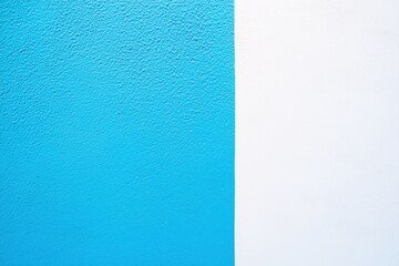 Vibrant contrast of blue and white textures on a smooth wall exuding modern minimalism and artistic influence. Generative AI