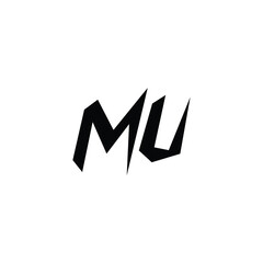 MU monogram logo design letter text name symbol monochrome logotype alphabet character simple logo
